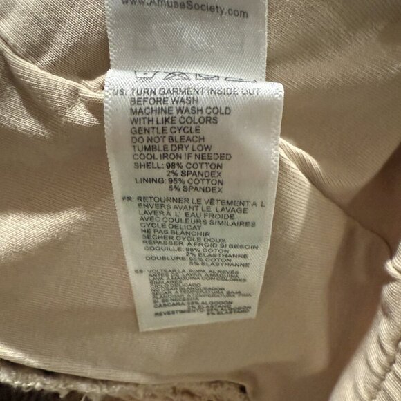 Amuse Society Bright Spark Beige Denim Crop Top (NWOT) - Picture 7 of 11